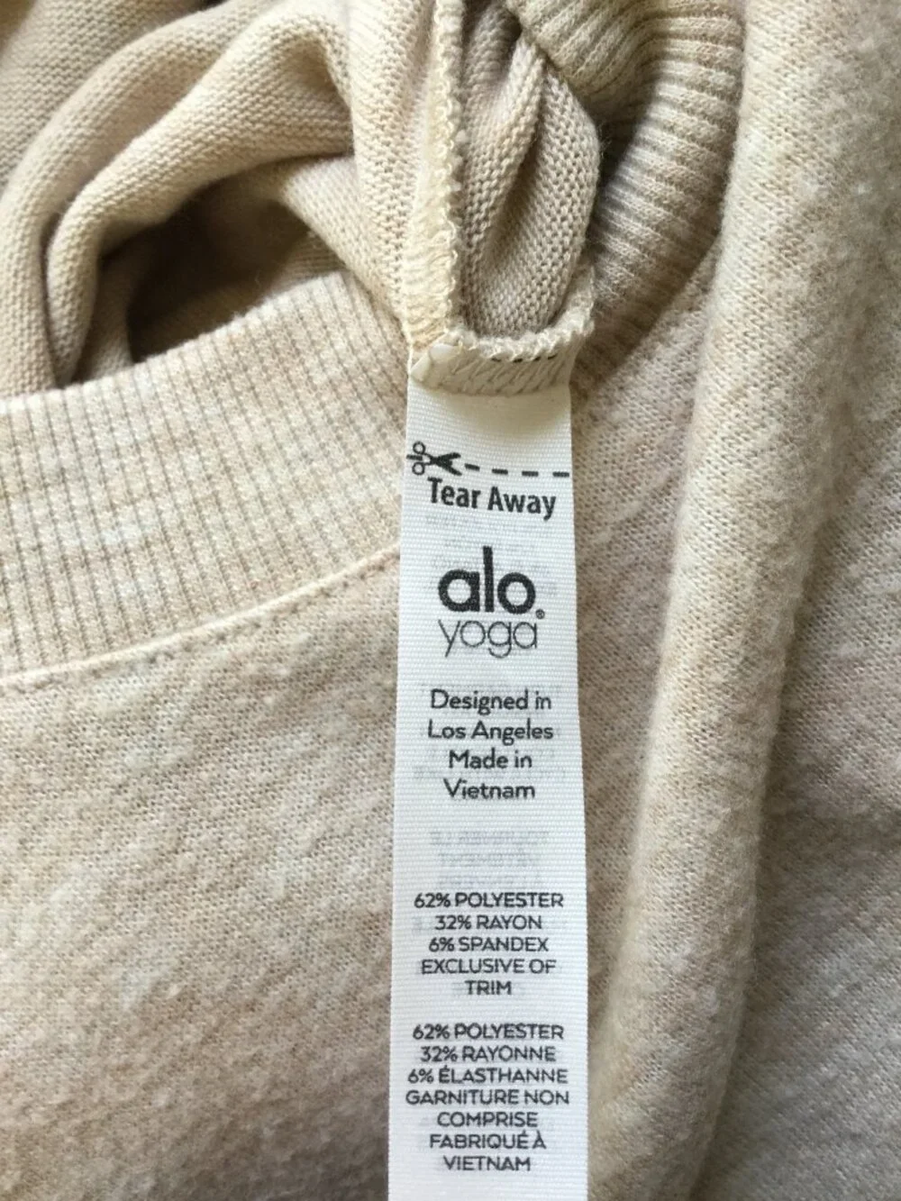 Alo Yoga Beige Long Sleeve Top s